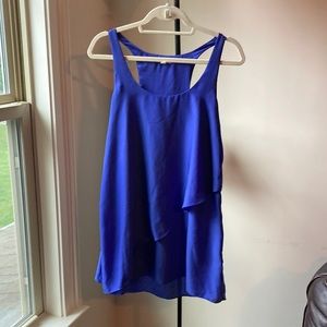 Silence + Noise Blue Ruffle Dress
